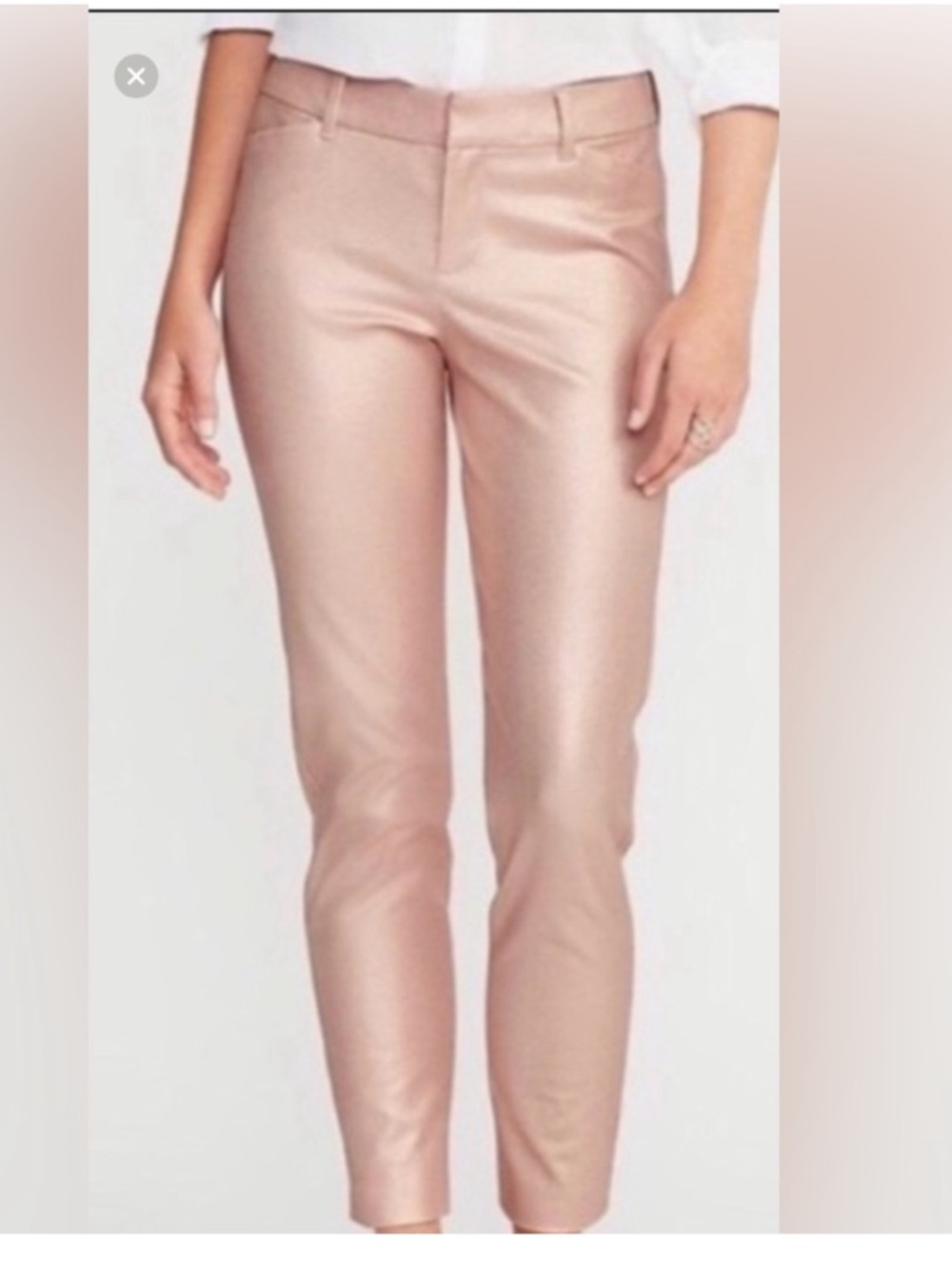 Old Navy Blush Metallic Cropped Slim Ankle Pants